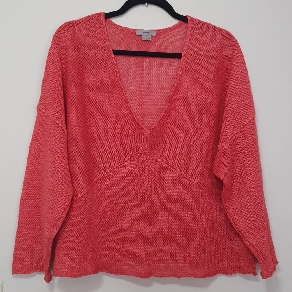 Helmut Lang Oversized Knitted Cropped Top - Picture 1 of 8